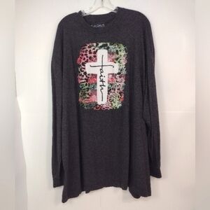 Love & Faith women's Dark grey long sleeve top size (3X)
